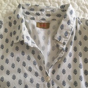 Cotton tunic button down shirt